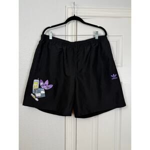 NWT Adidas Originals 3-Stripe Trefoil Shorts Men's XL Black Y2K